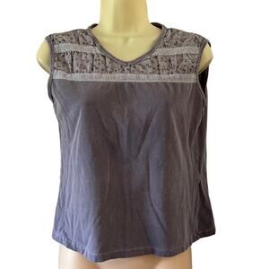 Classic Blues Vintage V-Neck Sleeveless Knit Top Y2K Woman Size Small
